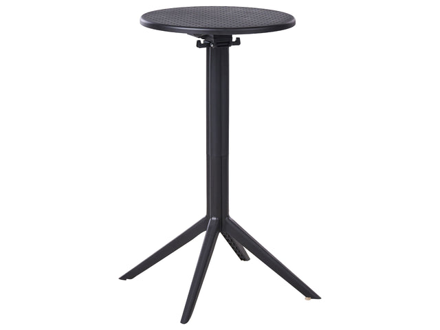 Bistro Table Black Syntetic Material 60 x 60 cm Round Flip Top Tabletop Outdoor Resistance Balcony Table Beliani