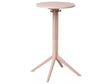 Bistro Table Beige Syntetic Material 60 x 60 cm Round Flip Top Tabletop Outdoor Resistance Balcony Table Beliani