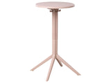 Bistro Table Beige Syntetic Material 60 x 60 cm Round Flip Top Tabletop Outdoor Resistance Balcony Table Beliani