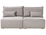 Modular Sofa Grey Fabric Upholstered with Sleeping Function and Storage Minimalistic Style Beliani