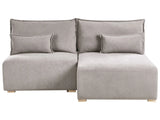 Modular Left Hand Corner Sofa Grey Fabric Upholstered with Sleeping Function and Storage Minimalistic Style Beliani