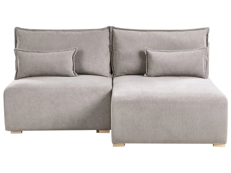 Modular Left Hand Corner Sofa Grey Fabric Upholstered with Sleeping Function and Storage Minimalistic Style Beliani