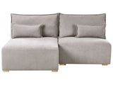 Modular Right Hand Corner Sofa Grey Fabric Upholstered with Sleeping Function and Storage Minimalistic Style Beliani
