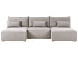 Modular U Shaped Sofa Grey Fabric Upholstered with Sleeping Function and Storage Minimalistic Style Beliani