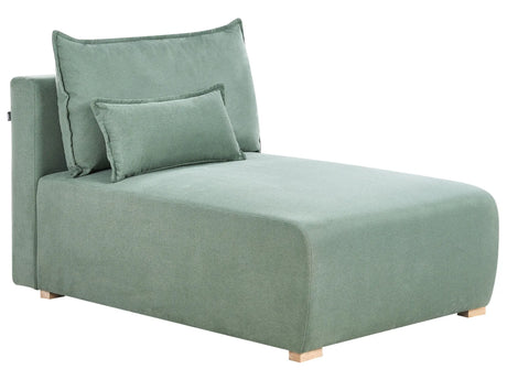 Chaise Lounge Light Green Fabric Upholstered Lounge Chair wirh Cushion Minimalistic Style Beliani