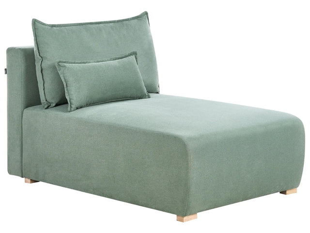 Chaise Lounge Light Green Fabric Upholstered Lounge Chair wirh Cushion Minimalistic Style Beliani