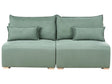 Modular Sofa Light Green Fabric Upholstered with Sleeping Function and Storage Minimalistic Style Beliani