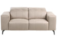 2 Seater Sofa Taupe Faux Leather Push-Back Manually Adjustable Headrest Metal Legs Modern Living Room Beliani