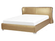 EU King Size Waterbed 5ft3 Gold Leather with Accessories Contemporary Beliani