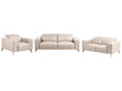 Living Room Set Sofas and Armchair Taupe Faux Leather Push-Back Manually Adjustable Headrest Metal Legs Modern Living Room Beliani