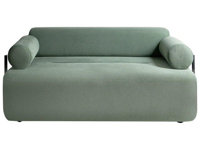 2 Seater Sofa Light Green Fabric Water-Repellent Soft Black Elements Modern Style Living Room Beliani