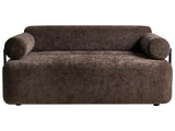 2 Seater Sofa Dark Brown Fabric Soft Black Elements Modern Style Living Room Beliani