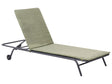 Garden Sun Lounger Green Steel Frame Olefin Fabric Outdoor Weather Resistant Reclining Modern Beliani