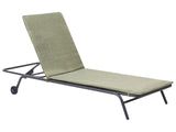 Garden Sun Lounger Green Steel Frame Olefin Fabric Outdoor Weather Resistant Reclining Modern Beliani