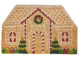 Doormat Natural Coir with Rubber Bottom 45 x 75 cm Xmas Christmas House Festive Motif Anti Slip Beliani