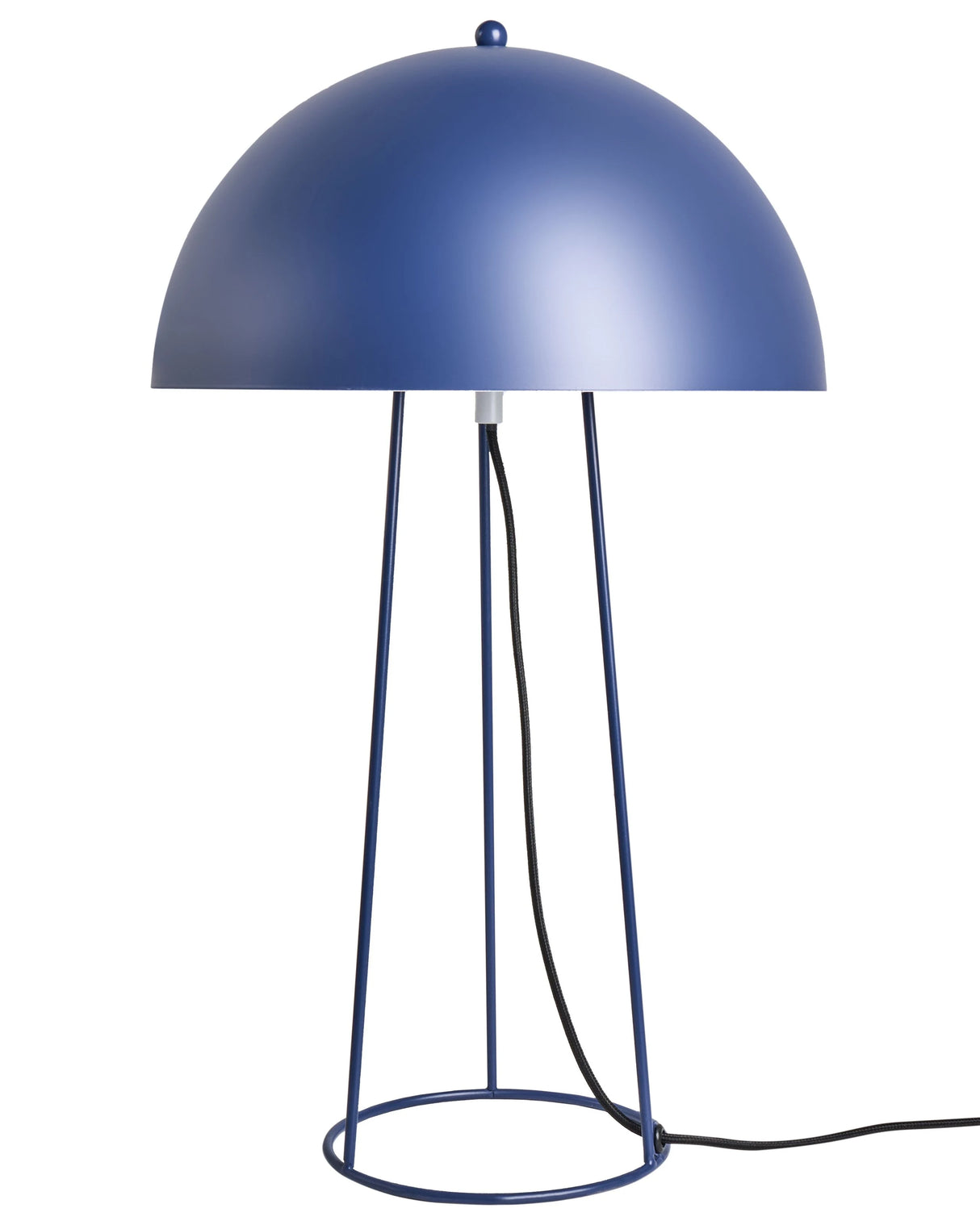 Table Lamp Blue Iron Base and Shade Two Light Bulbs Modern Design Living Room Beliani