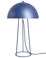 Table Lamp Blue Iron Base and Shade Two Light Bulbs Modern Design Living Room Beliani