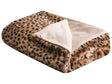 Bedspread Brown 150 x 200 cm Polyester Furry Leopard Pattern Decorative Throw Bedding Beliani
