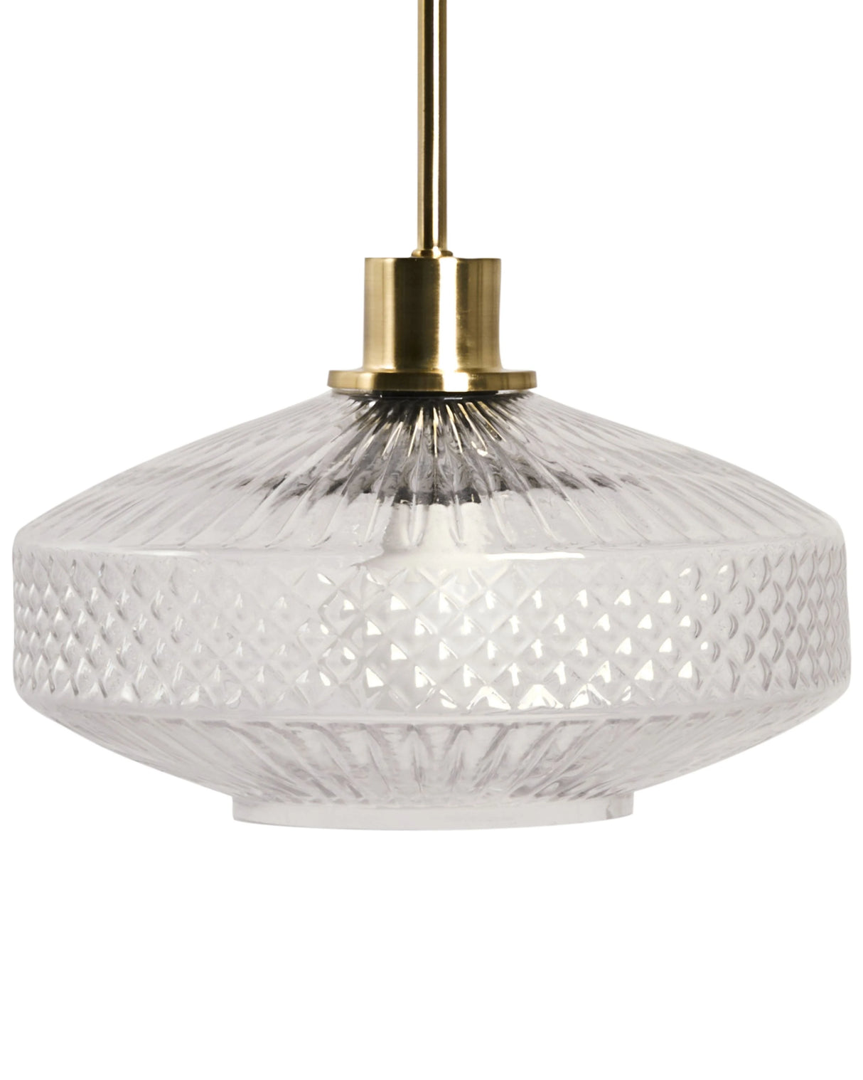 Pendant Lamp Transparent Glass Shade Gold Metal Base Crystal Look Modern Glam Style Living Room Bedroom Beliani