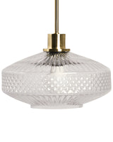 Pendant Lamp Transparent Glass Shade Gold Metal Base Crystal Look Modern Glam Style Living Room Bedroom Beliani