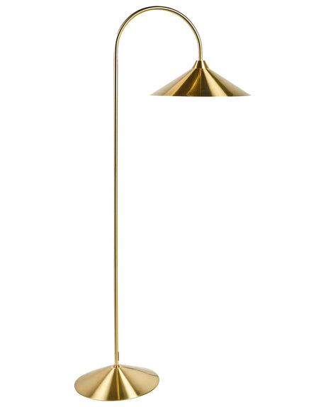 Floor Lamp Gold Metal Shade and Base Modern Style Living Room Bedroom Beliani