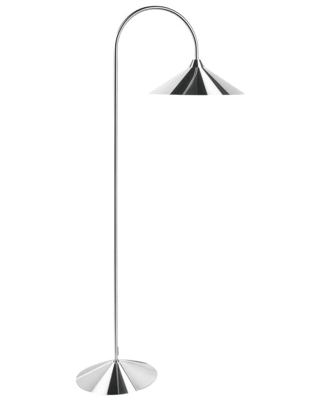 Floor Lamp Silver Metal Shade and Base Modern Style Living Room Bedroom Beliani