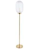 Floor Lamp Gold Metal Base Glass Shade Modern Style Living Room Bedroom Beliani
