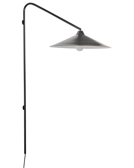 Wall Lamp Black Metal Bell Lampshade Living Room Bedroom Modern Industrial Style Beliani