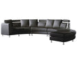 Curved Sofa Black Faux Leather Modular 7-Seater Adjustable Headrests Modern Beliani