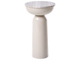 Side Table Beige  Metal Base with a Marble Top Modern Living Room Powder-Coated Round Beliani