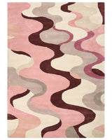 Area Rug Multicolour Viscose and Wool Rectangular Shape Geometric Pattern 160 x 230 cm Retro Style Living Room Beliani