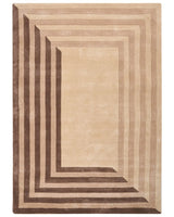 Area Rug Beige Viscose and Wool Rectangular Shape Geometric Pattern 160 x 230 cm Modern Style Living Room Beliani