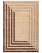 Area Rug Beige Viscose and Wool Rectangular Shape Geometric Pattern 160 x 230 cm Modern Style Living Room Beliani