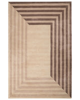 Area Rug Beige Viscose and Wool Rectangular Shape Geometric Pattern 200 x 300 cm Modern Style Living Room Beliani