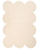 Area Rug Beige Wool Irregular Shape 160 x 230 cm Modern Style Living Room Beliani