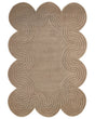 Area Rug Taupe Wool Irregular Shape 160 x 230 cm Modern Style Living Room Beliani