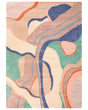 Area Rug Multicolour Viscose and Wool Rectangular Shape Abstract Pattern 160 x 230 cm Retro Style Living Room Beliani