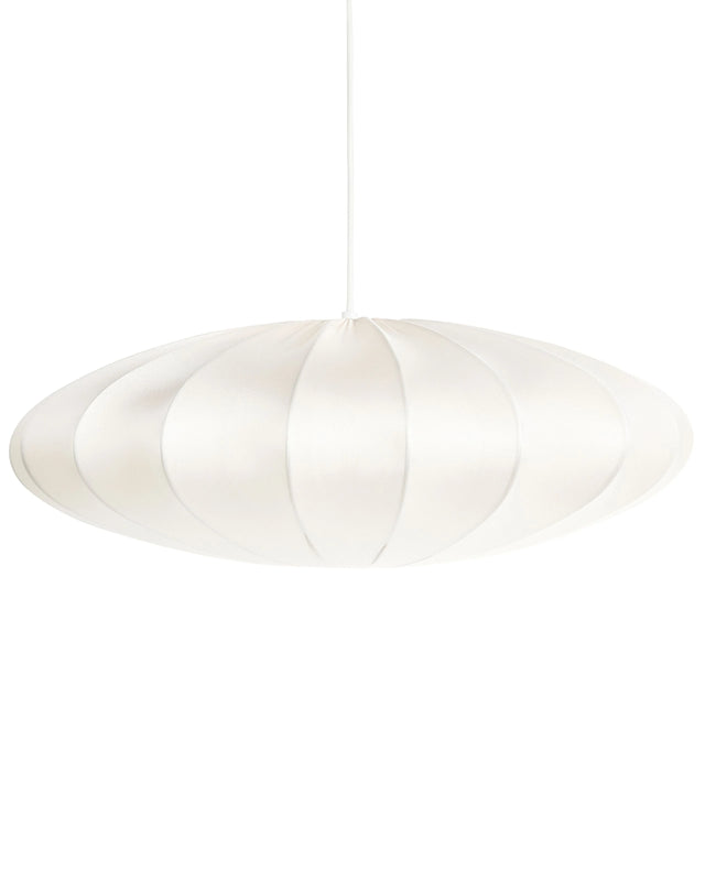 Hanging Pendant Lamp Off-White Nylon Shade Modern Design Living Room Light Beliani
