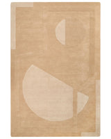 Area Rug Beige Wool Rectangular Shape Geometric Pattern 200 x 300 cm Modern Style Living Room Beliani