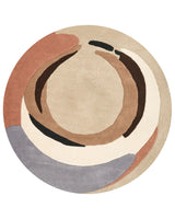 Area Rug Multicolour Wool  140 cm Round Irregular Round Shape Accent Rug Beliani