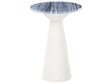 Side Table White and Grey Metal Base Marble Top Powder-Coated Modern Round Living Room Beliani