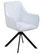 Swivel Dining Chair Light Blue Fabric Upholstered Seating with Armrest Dining Room Scandinavian Modern Style Beliani