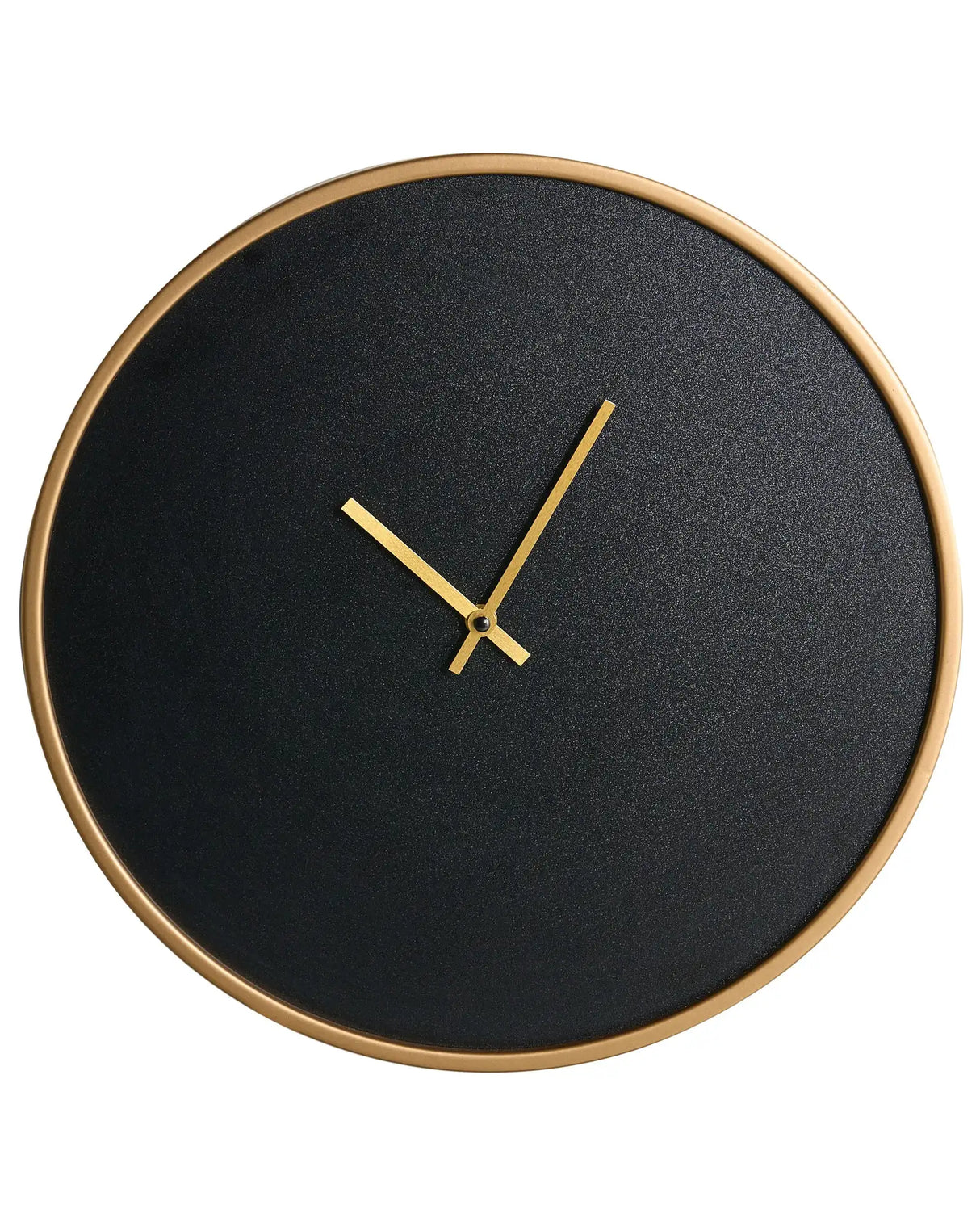 Wall Clock Black MDF Hanging Timepiece Industrial Minimalist Style Gold-Toned Frame and Hands Living Room Beliani