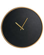 Wall Clock Black MDF Hanging Timepiece Industrial Minimalist Style Gold-Toned Frame and Hands Living Room Beliani