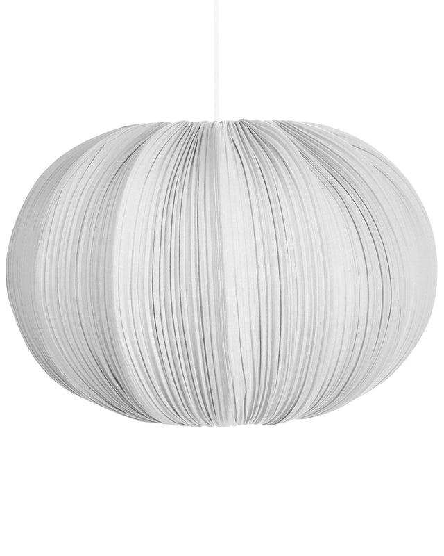 Pendant Hanging Lamp Grey Fabric Cotton Shade Modern Design Living Room Light Beliani