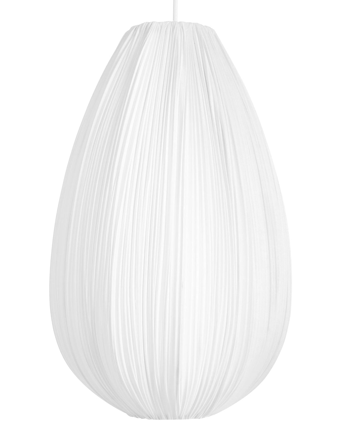 Pendant Hanging Lamp White Fabric Cotton Shade Modern Design Living Room Light Beliani
