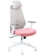 Office Chair Grey and Pink Mesh Upholstery Adjustable Armrests and Headrest Seat Height Adjustment Swivel Base Tilting Backrest Beliani