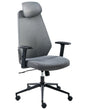 Office Chair Dark Grey Mesh Upholstery Adjustable Armrests and Headrest Seat Height Adjustment Swivel Base Tilting Backrest Beliani