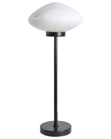 Table Lamp Black Iron Metal Base Glass Shade White Modern Design Living Room Bedroom Beliani