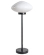 Table Lamp Black Iron Metal Base Glass Shade White Modern Design Living Room Bedroom Beliani